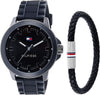 Tommy Hilfiger 2770151 SILICONE WATCH AND LEATHER BRAIDED BRACELET MEN's WATCH Tommy Hilfiger