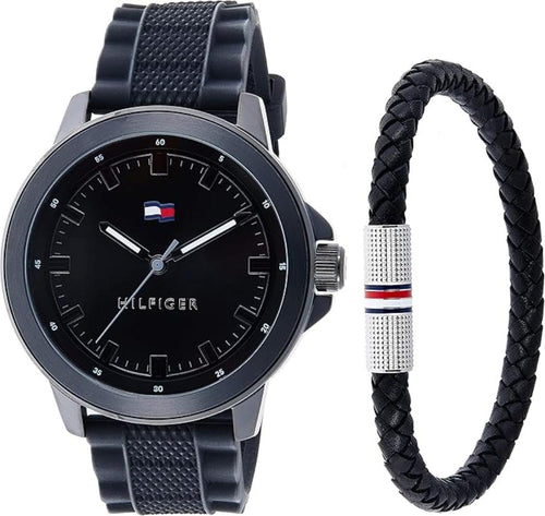 Tommy Hilfiger 2770151 SILICONE WATCH AND LEATHER BRAIDED BRACELET MEN's WATCH Tommy Hilfiger