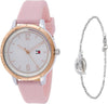 Tommy Hilfiger 2770152 Gift Set White Dial Pink Silicone Strap Women Watch
