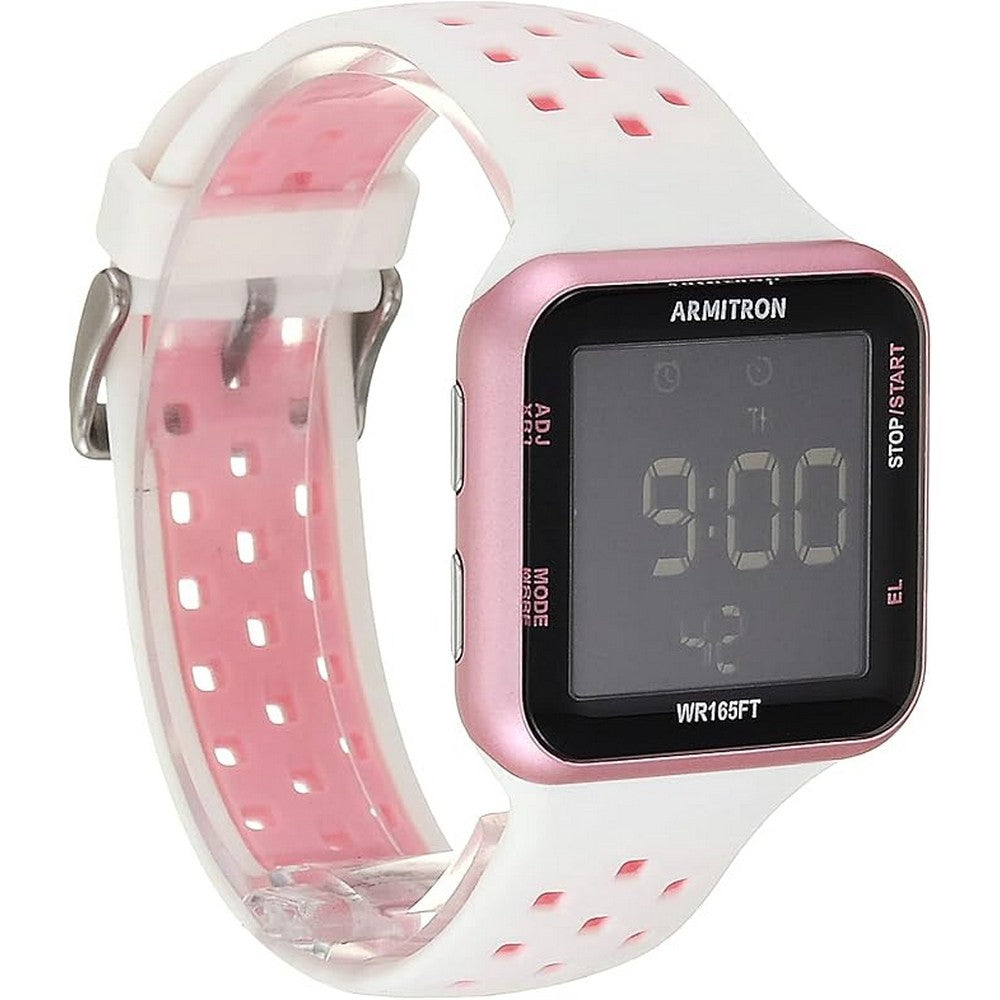 Armitron 40/8417PWT Sport  Digital Chronograph Silicone Strap Unisex Watch