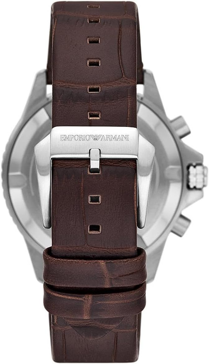 EMPORIO AR11486 ARMANI CHRONOGRAPH BROWN LEATHER WATCH Emporio Armani
