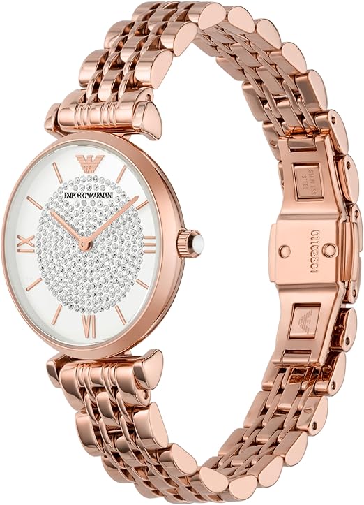 Emporio Armani AR11244 Women's Two-Hand Rose Gold-Tone Watch