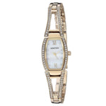 Armitron Women's 75/3530MPGP Crystal Accented Gold-Tone Bangle Watch