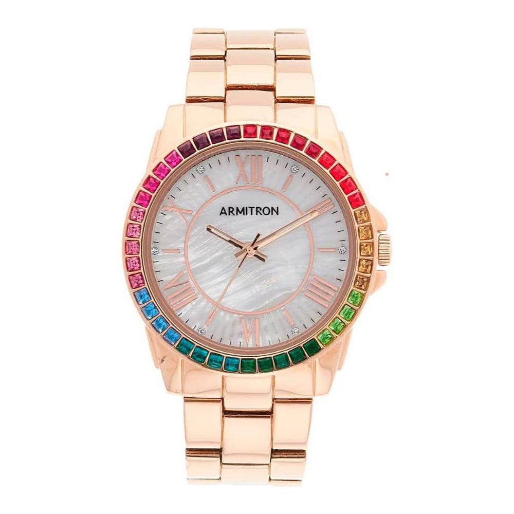 Armitron 75/5592MPRR Genuine Crystal Accented Bracelet Women's Watch ARMITRON