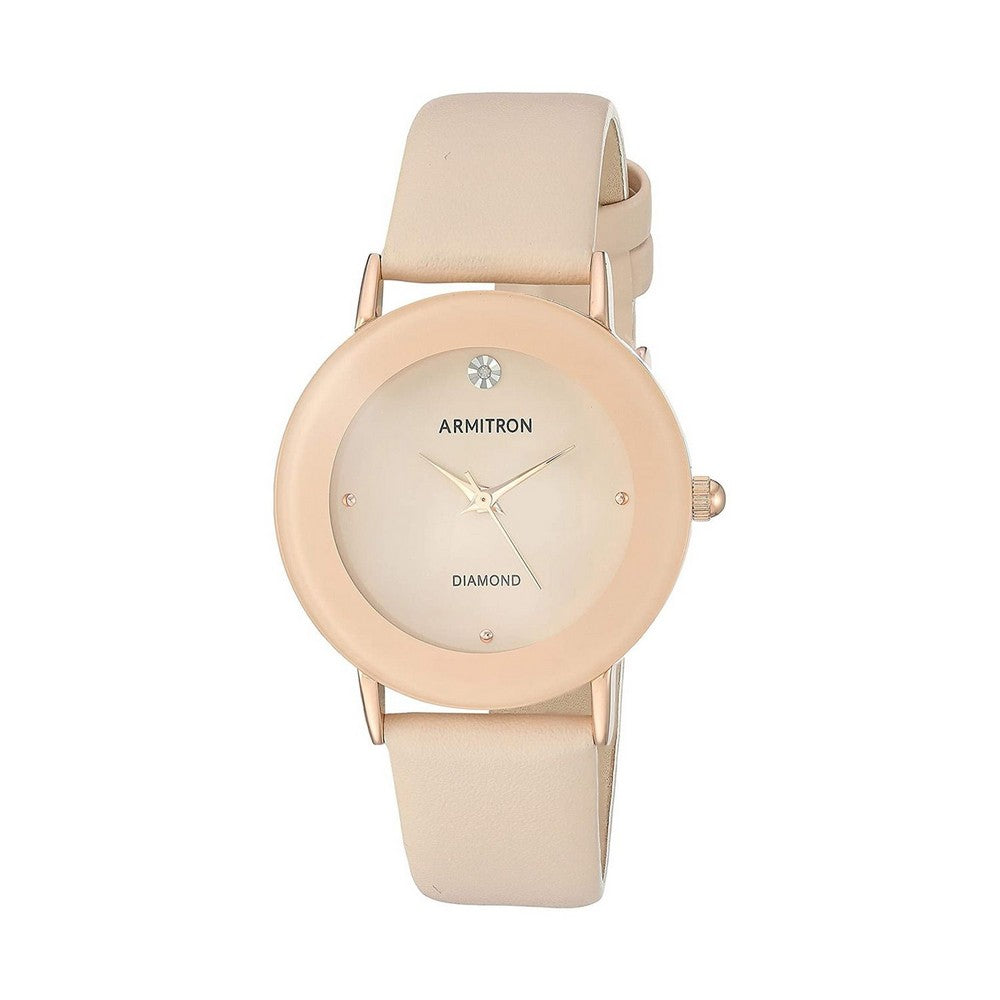 Armitron 75/5739BHRGBH Genuine Diamond Dial Pink Leather Strap Women's Watch ARMITRON