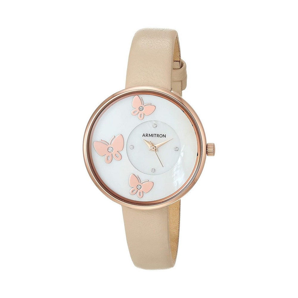 Armitron 75/5753MPRGBH Colias Genuine Crystal Accented Pink Leather Strap Women's Watch ARMITRON