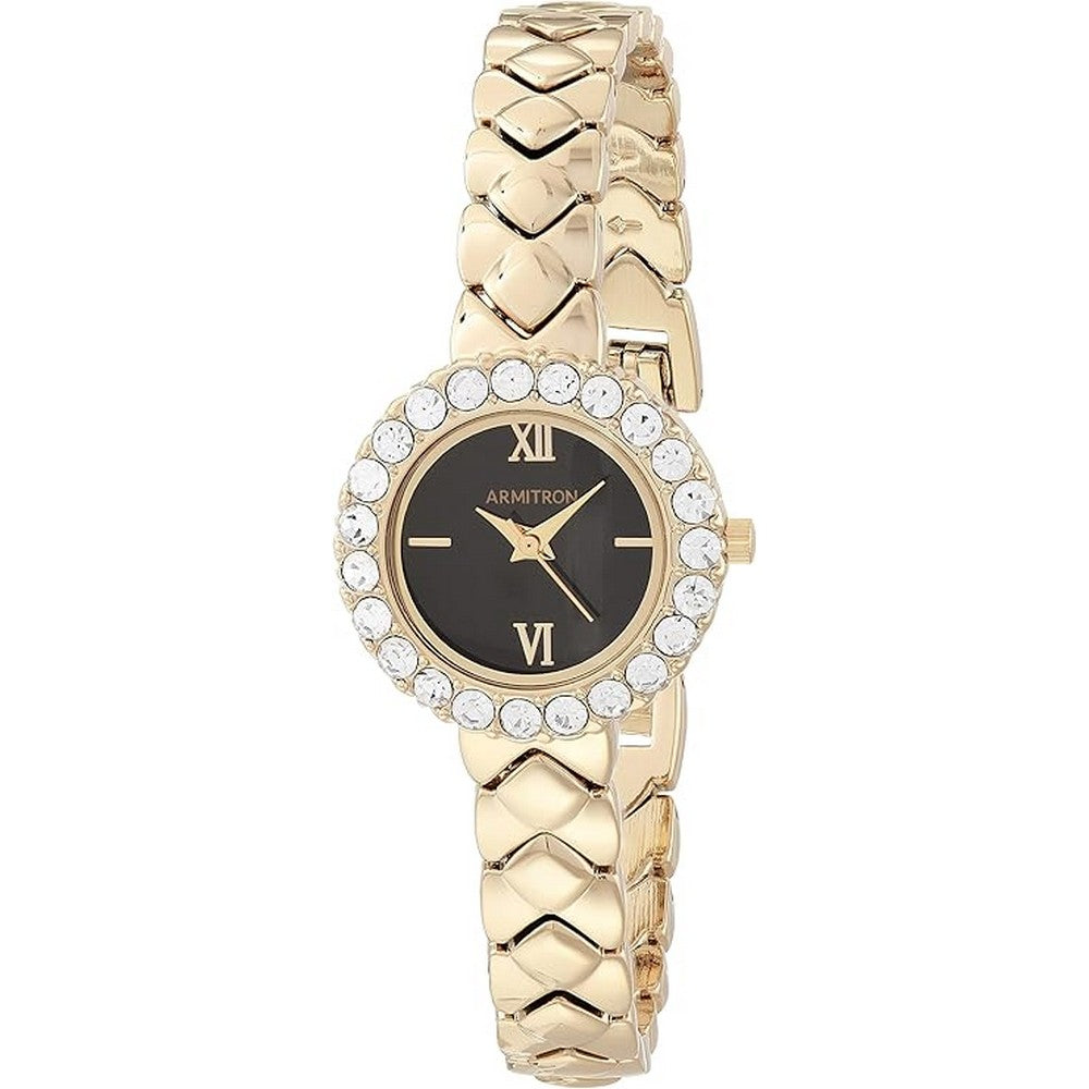 Armitron 75/5801BKGP Genuine Crystal Accented Bracelet Women's Watch ARMITRON