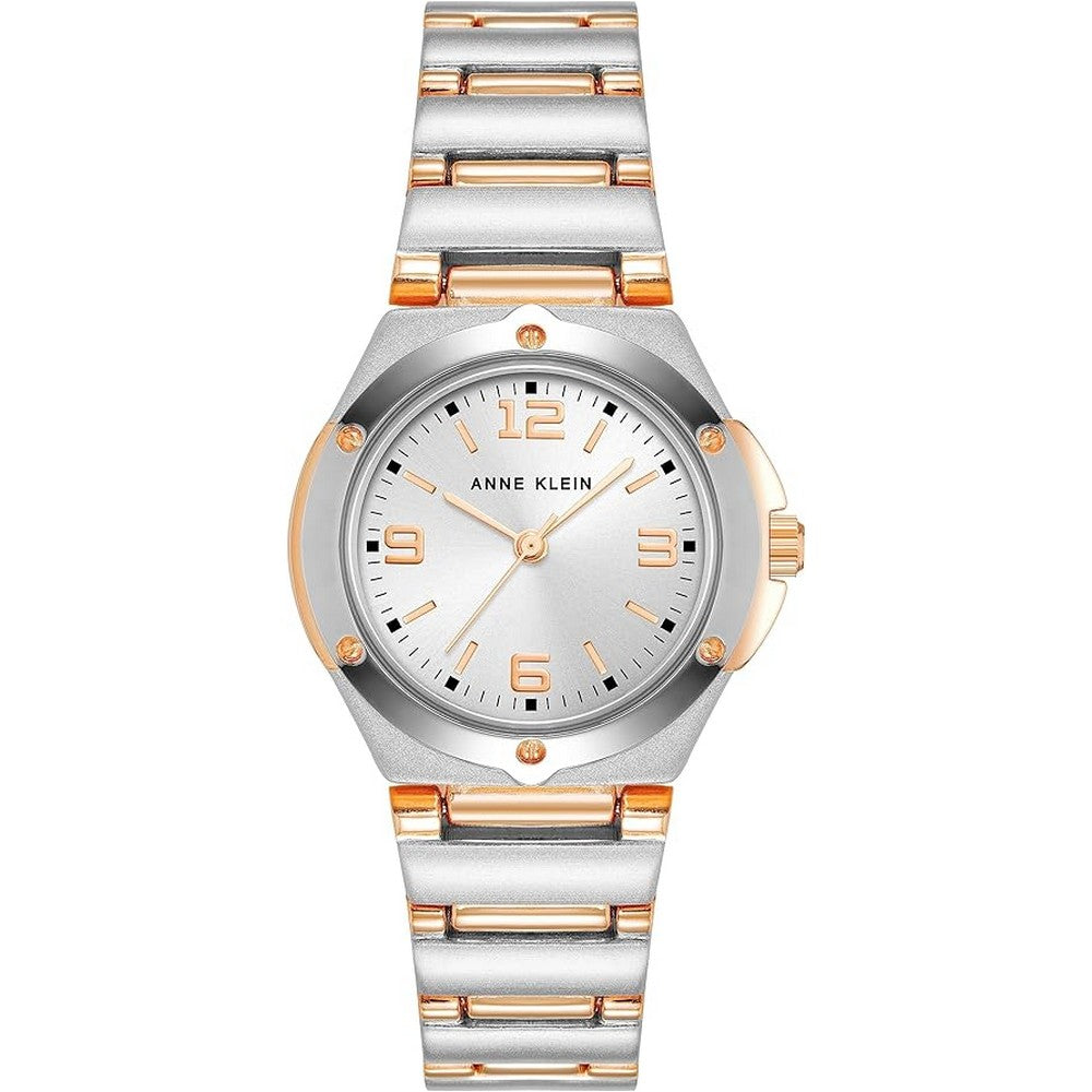 Anne Klein 10/8655SVRT Silver-Tone Sunray Dial Analog Women's Watch