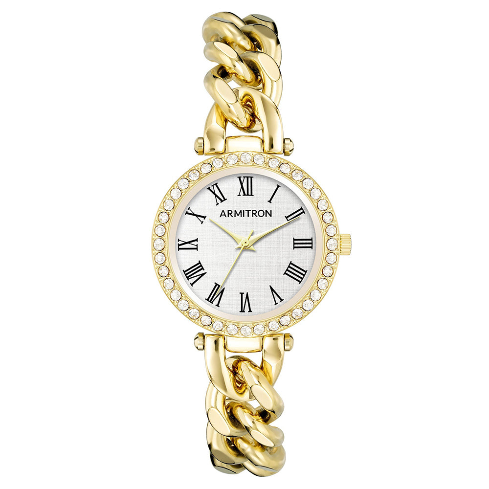 Armitron Women's Genuine Diamond Dial Two Tone Bracelet Watch AR-75/5826SVGP