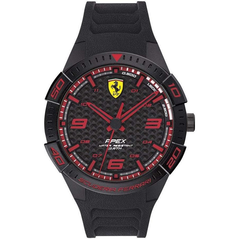 SCUDERIA Ferrari 0830662 APEX Quartz Black Silicone Strap Men's Watch