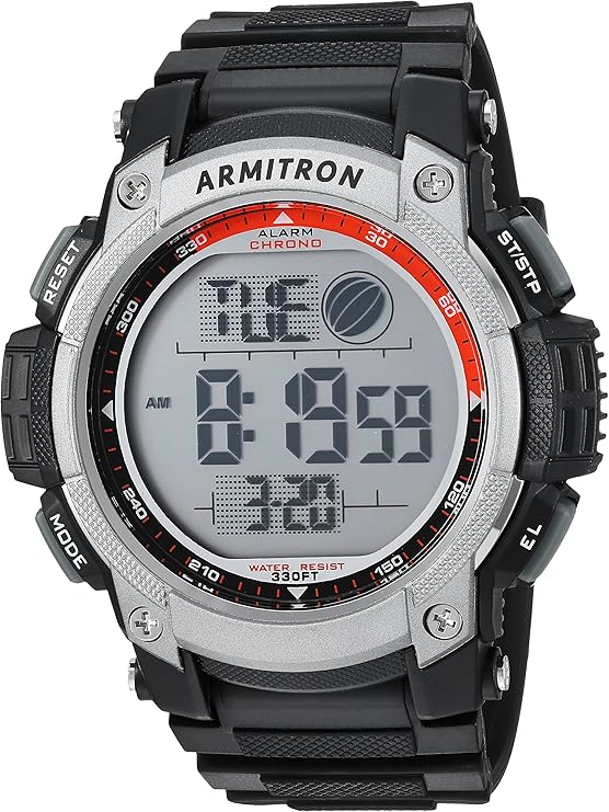 Armitron Sport Men's Digital Chronograph Resin Strap Watch, 40/8252BLK