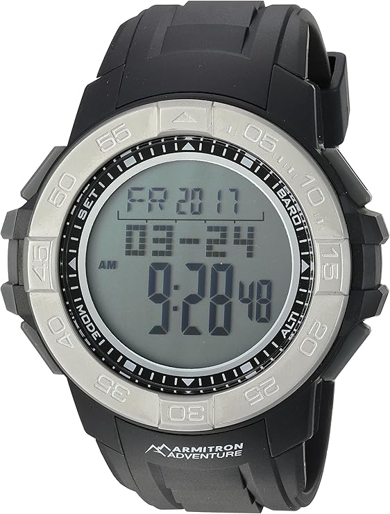 Armitron AD/1011BLK Adventure Digital Multi-Function Black Resin Strap Sport Watch