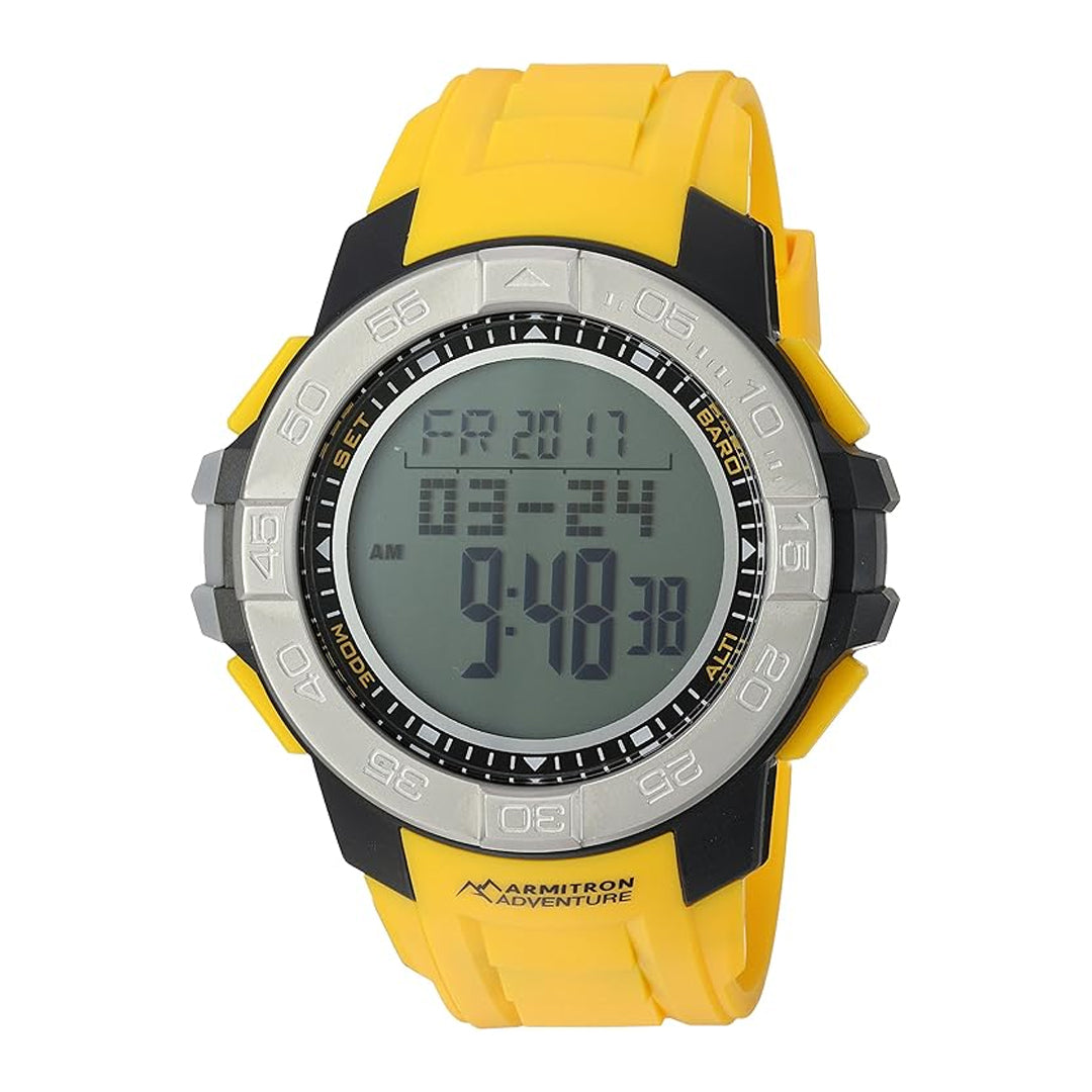 Armitron AD/1011YLW Adventure Sports Digital Multi-Functional Yellow Resin Strap Men's Watch