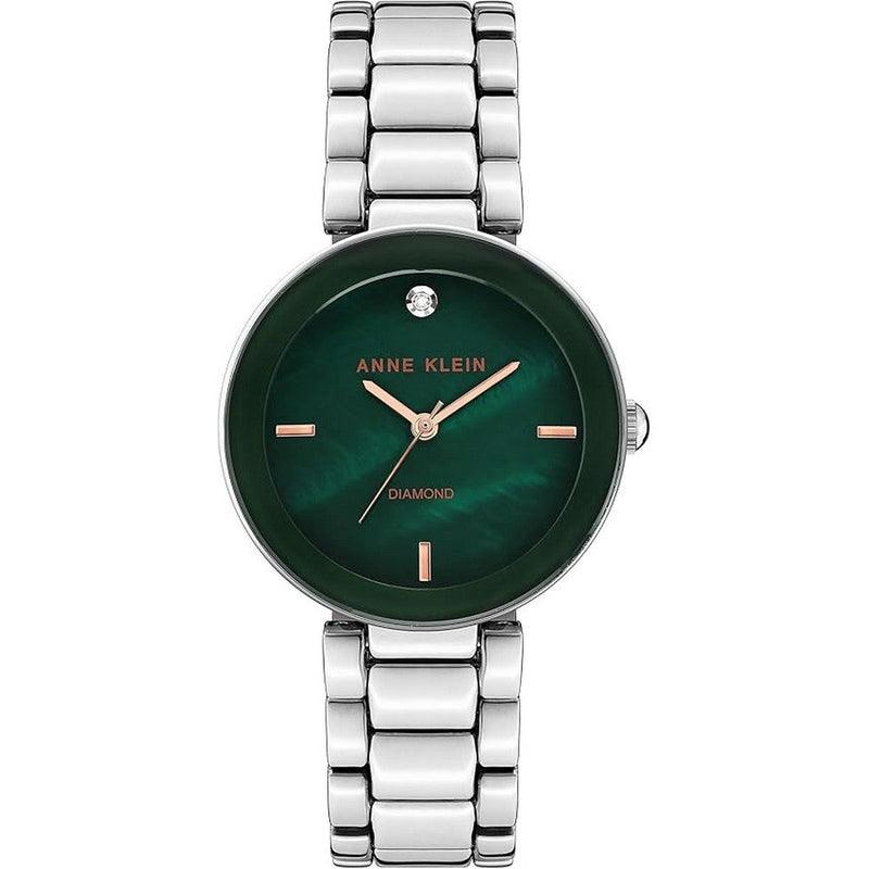 Anne Klein AK/1363GNSV Japanese Quartz Diamond Dial Women's Watch