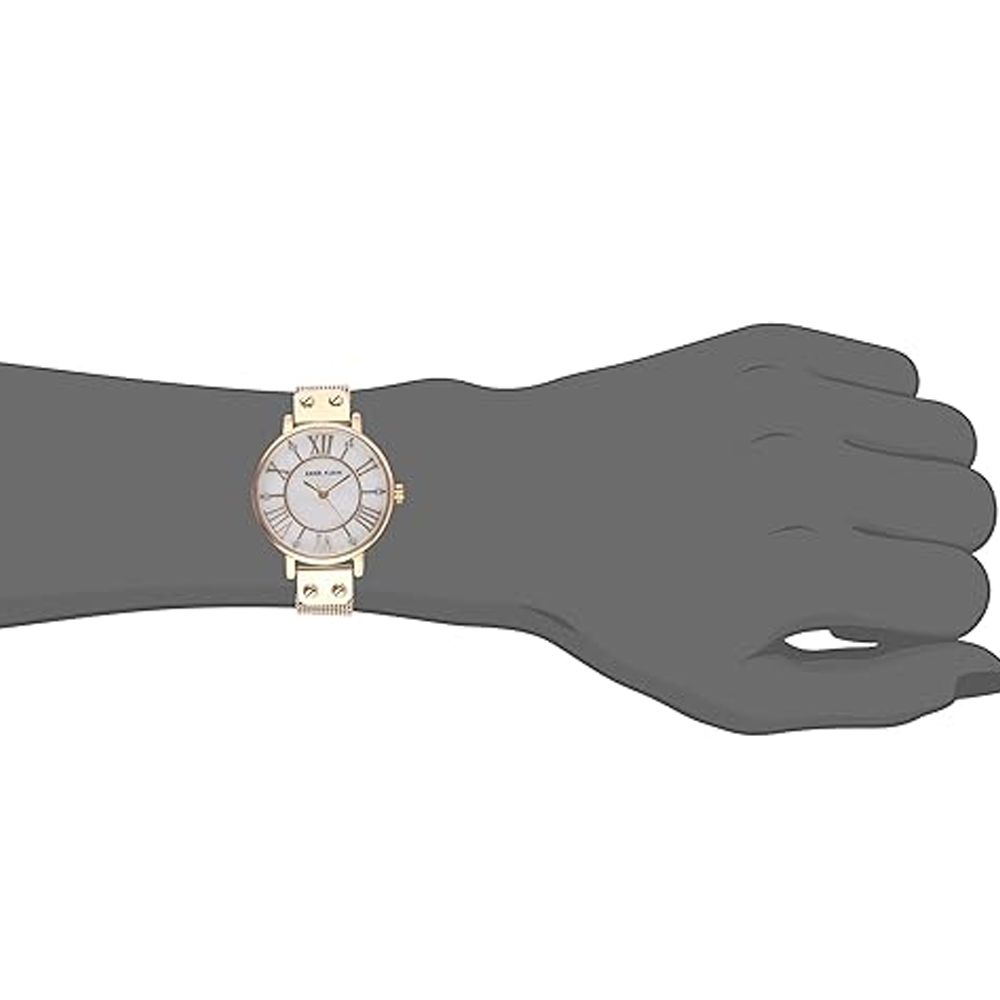 Anne Klein AK/3180GBST White Dial Analog Quartz Women's Watch