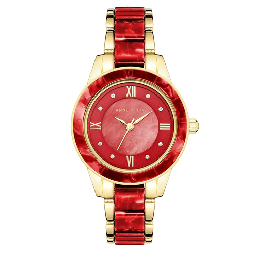 Anne Klein AK/3610GPRD Red Dial Analog Quartz Women's Watch
