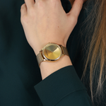 Anne Klein AK/3776MTGB Yellow Dial Analog Quartz Women Watch