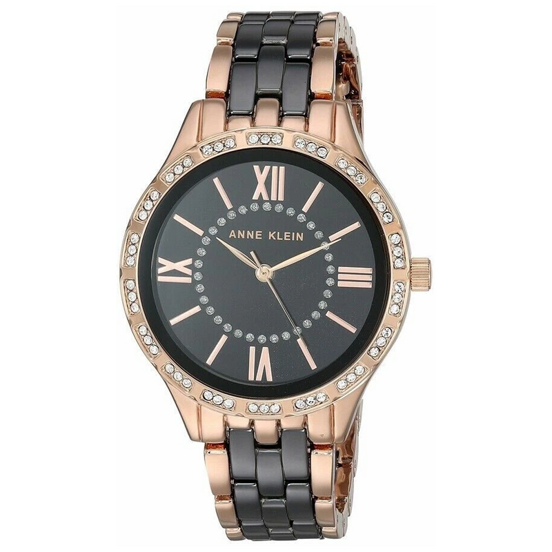 Anne Klein AK/3810BKRG Black Dial Analog Quartz Women's Watch