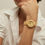 Anne Klein AK/4037YMYL yellow mother-of-pearl Dial Analog Quartz Women's Watch