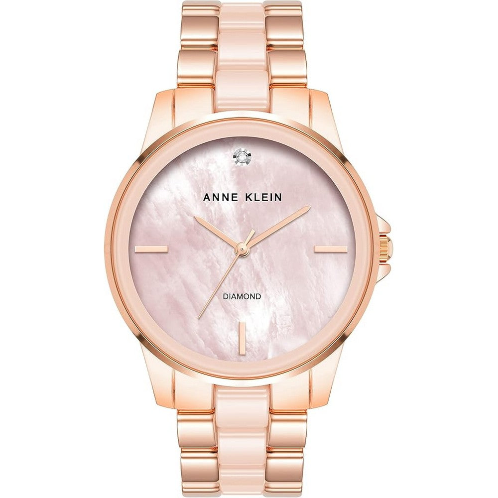 Anne Klein AK/4120BHRG Diamond Accented Ceramic Boyfriend Watch Anne Klein