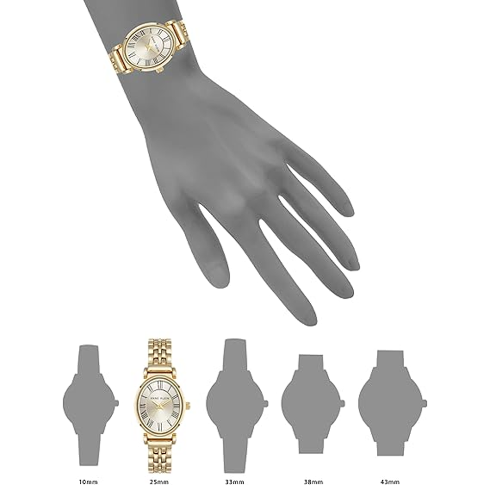 Anne Klein AK/5328CHGB Gold Dial Analog Quartz Women's Watch