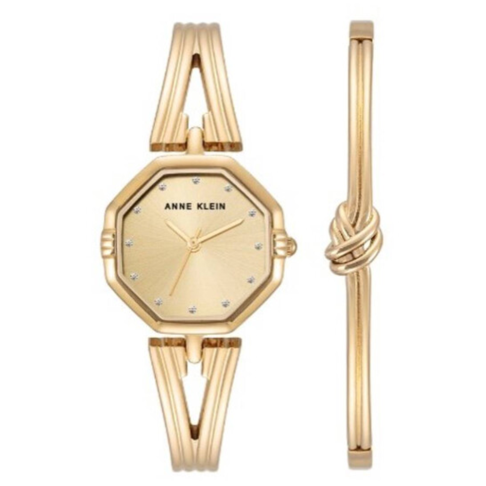Anne Klein AK/5418GPST Gold Dial Analog Quartz Women's Watch