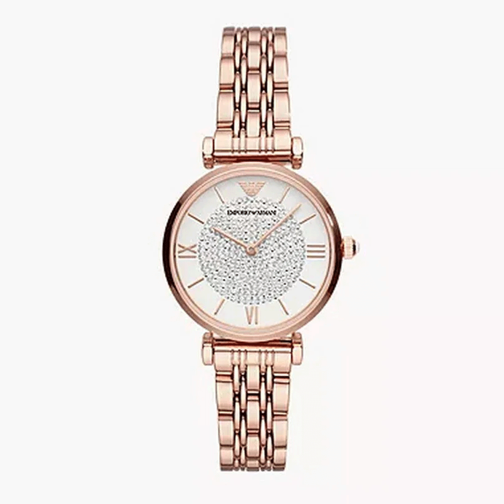 Emporio Armani AR11244 Women's Two-Hand Rose Gold-Tone Watch