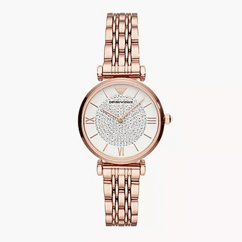 Emporio Armani AR11244 Women's Two-Hand Rose Gold-Tone Watch