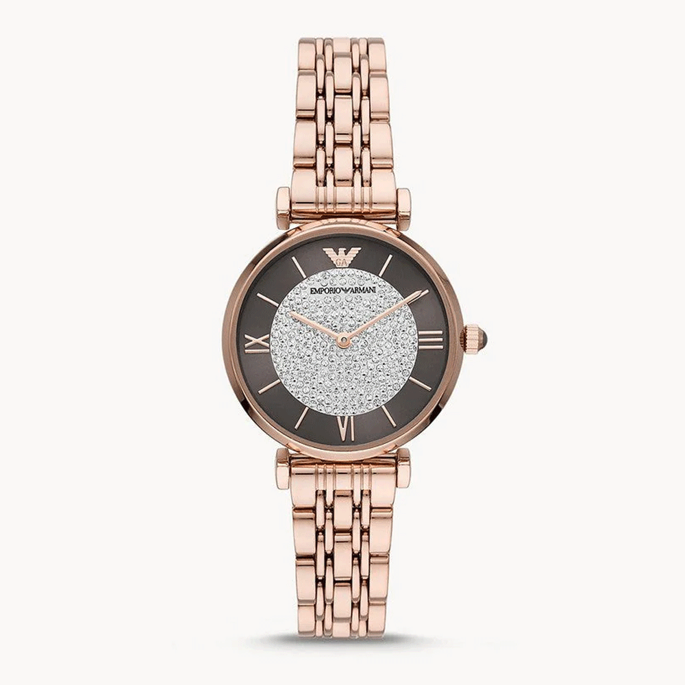 Emporio Armani AR11402 Two-Hand Rose Gold Stainless Steel Watch