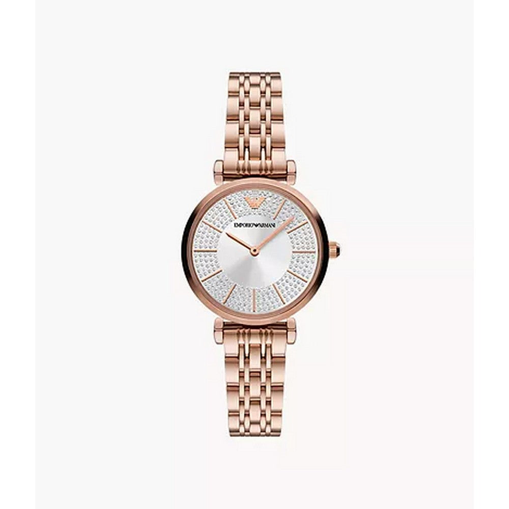 Emporio Armani AR11446 Two-Hand Rose Gold-Tone Stainless Steel Watch