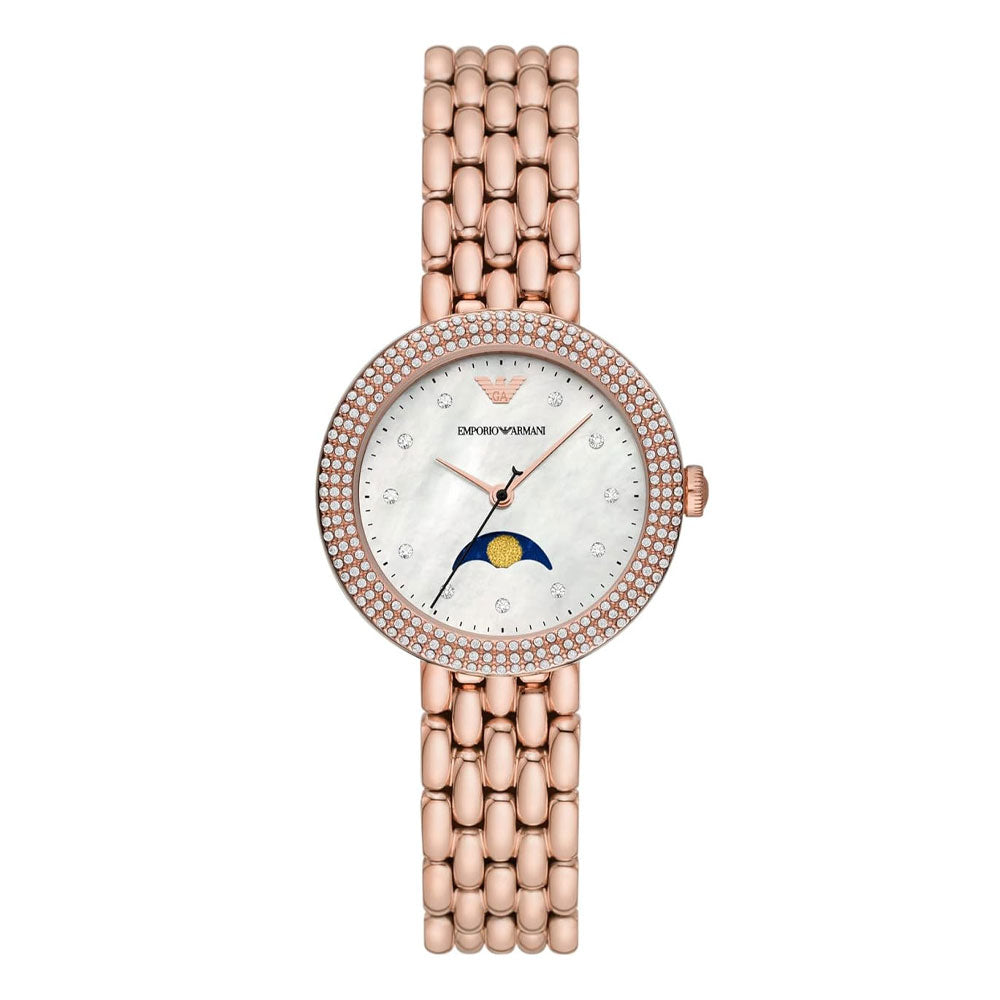 Emporio Armani AR11462 Multifunction Rose Gold Tone Stainless Steel Women's Watch Emporio Armani