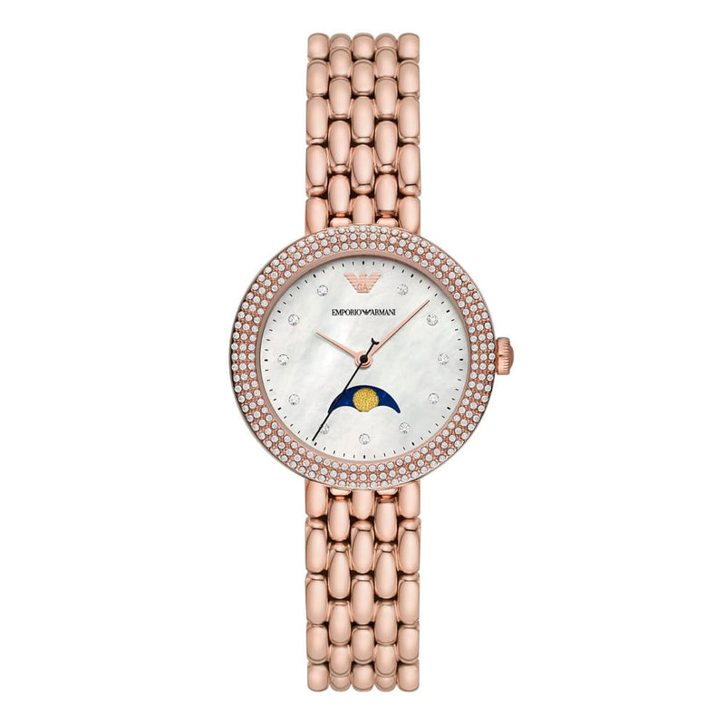 Emporio Armani AR11462 Multifunction Rose Gold Tone Stainless Steel Women's Watch Emporio Armani