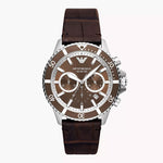 EMPORIO AR11486 ARMANI CHRONOGRAPH BROWN LEATHER WATCH Emporio Armani