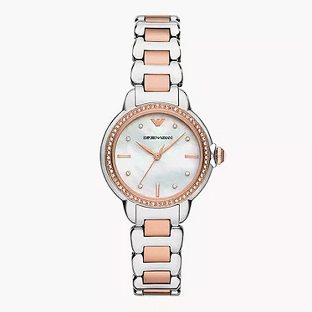 Emporio Armani AR11569 Three-Hand Two-Tone Stainless Steel Watch