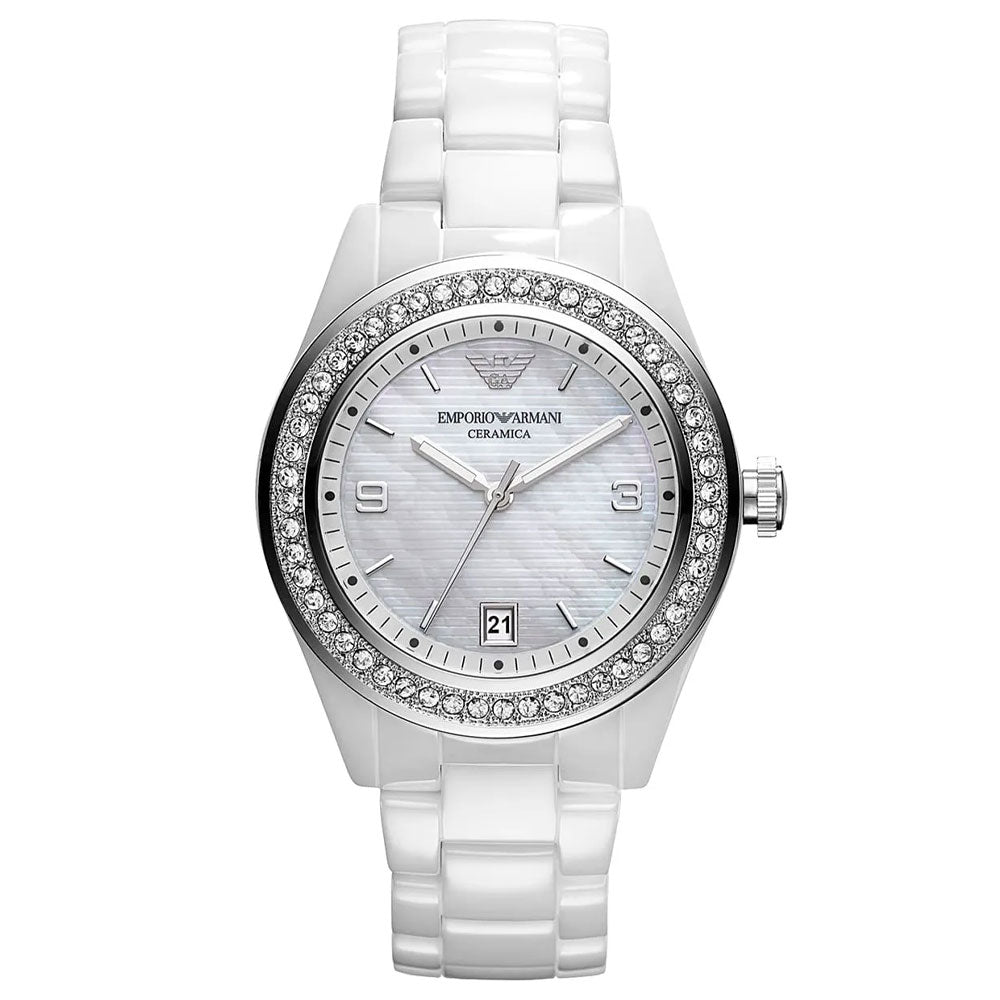 Emporio Armani Cermaica Mother of Pearl Dial Women s Watch AR1426 Our World Of Style