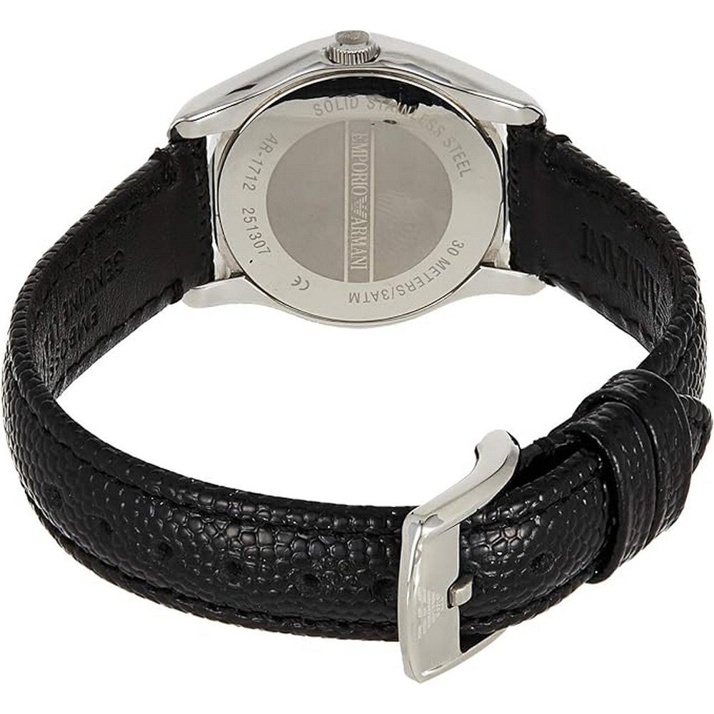 Emporio AR1712 Armani Analogue Quartz Black Leather Strap Women's Watch