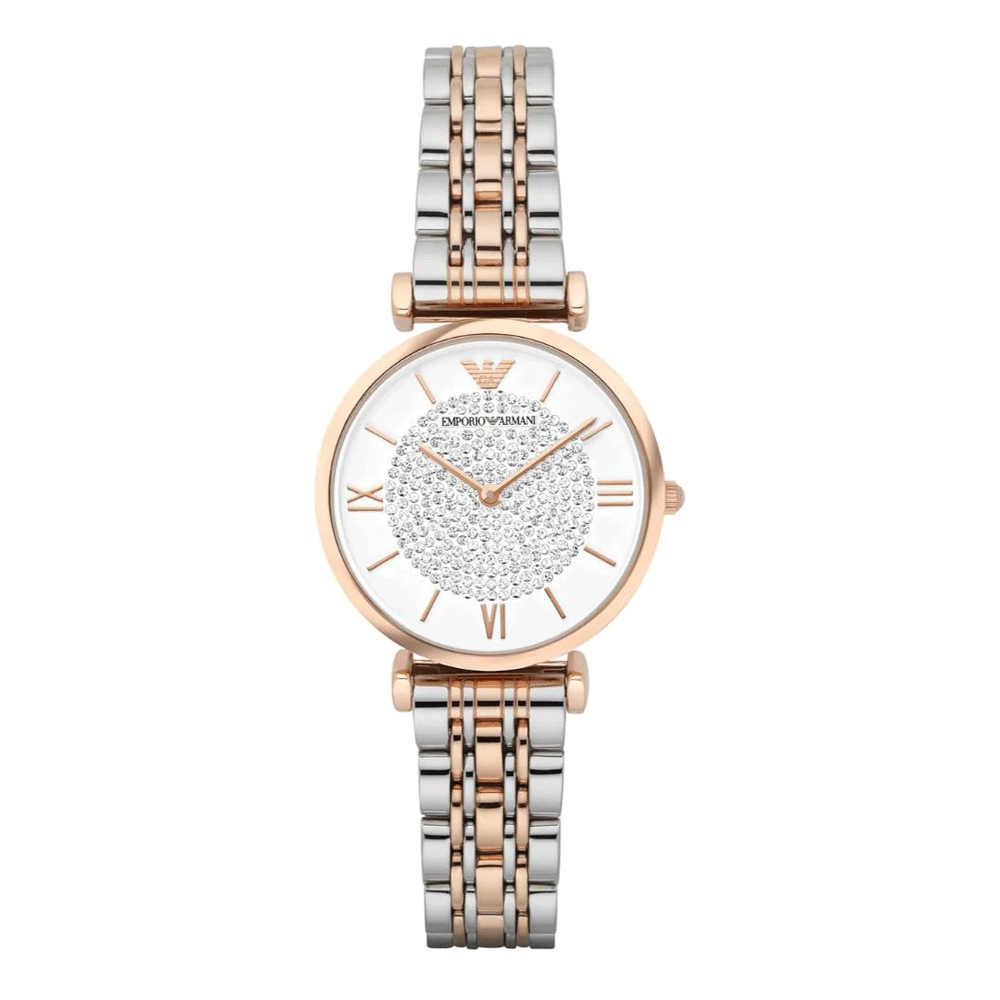 Emporio Armani AR1926 White Dial Two-Tone Stainless Steel Women's Watch