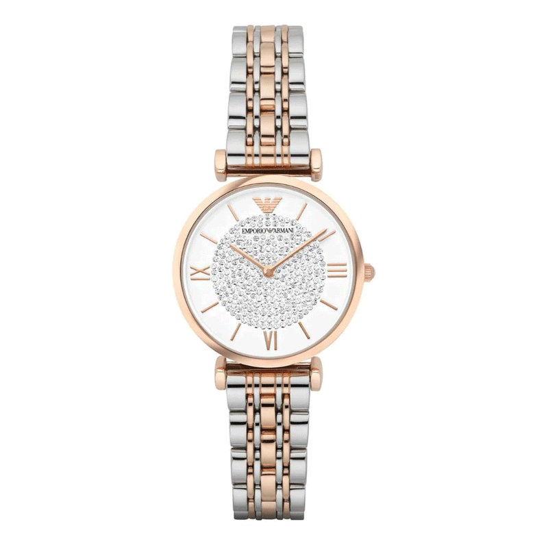 Emporio Armani AR1926 White Dial Two-Tone Stainless Steel Women's Watch