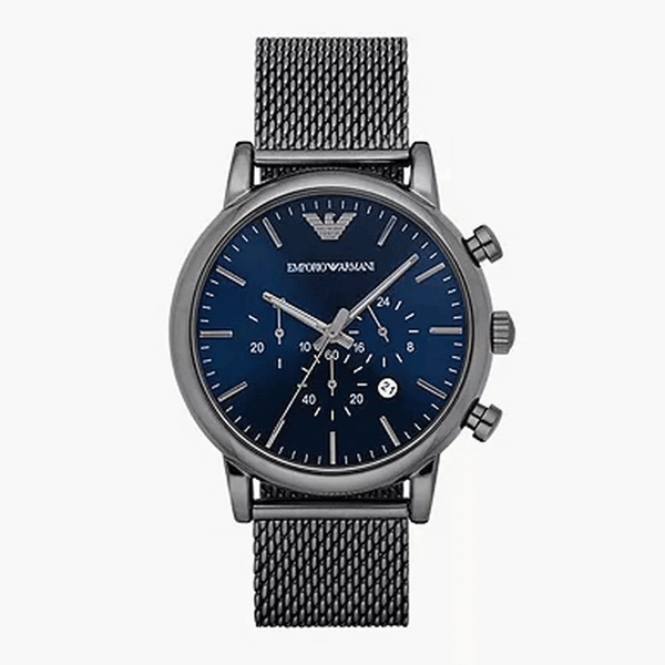 Emporio Armani AR1979 Luigi Blue Chronograph Stainless Steel Men’s ...