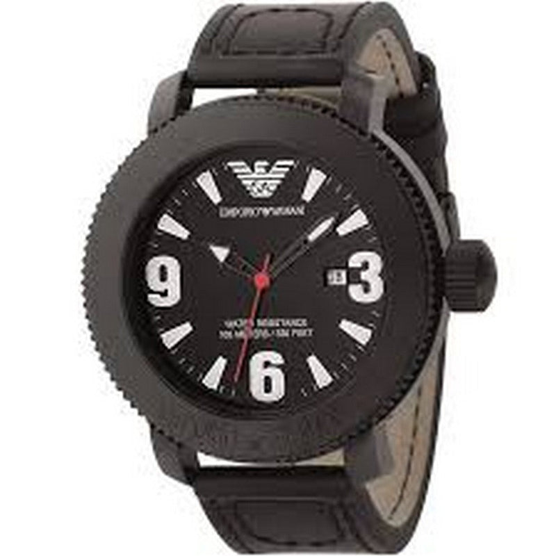 Emporio Armani Men’s Quartz Stainless Steel Black Dial 46mm Watch AR8032 Emporio Armani