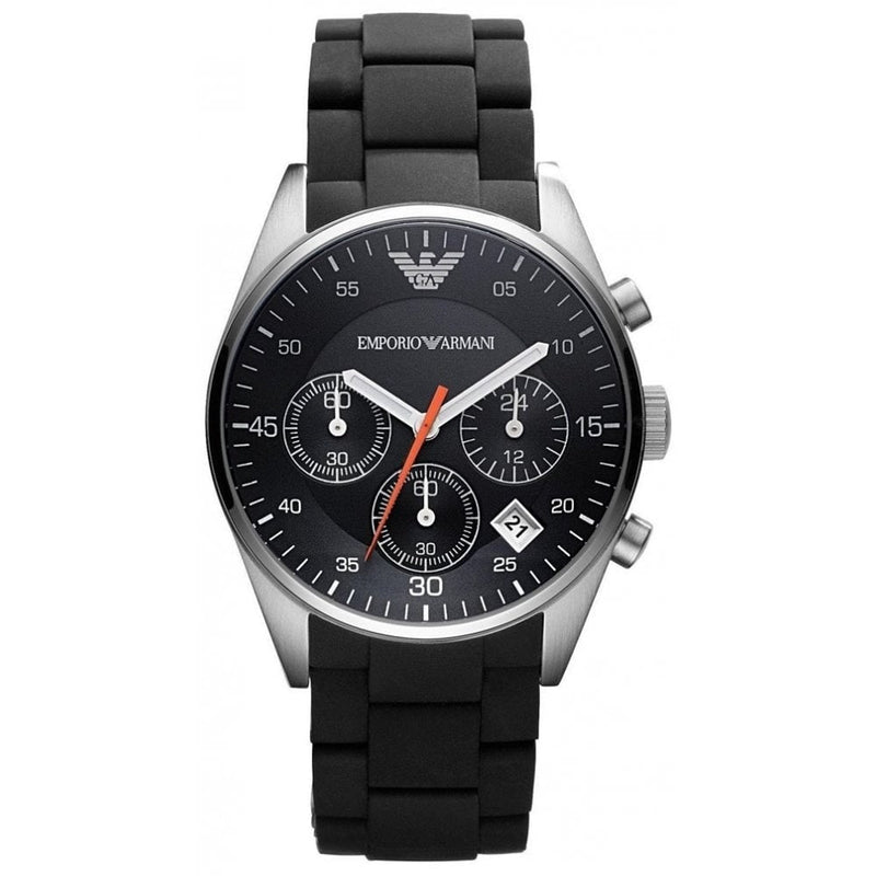 Emporio Armani AR5858 Sport Silicone wrapped Chronograph Black Dial Men's Watch Emporio Armani