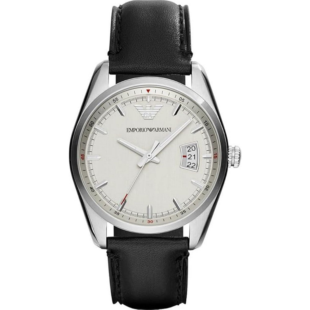 Emporio Armani Sportivo Black Leather Analogue Quartz Men's Watch AR6015 Emporio Armani