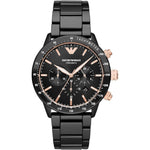 Emporio Armani AR70002 Chronograph Movement 43 mm Black Ceramic Case Men's Watch Emporio Armani