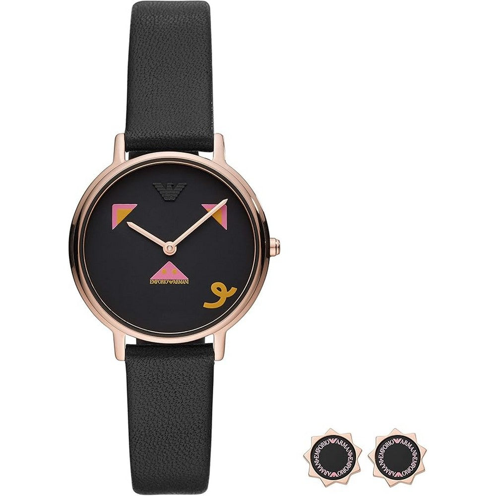 Emporio Armani Matte Black Dial Women's Watch AR80022 Emporio Armani