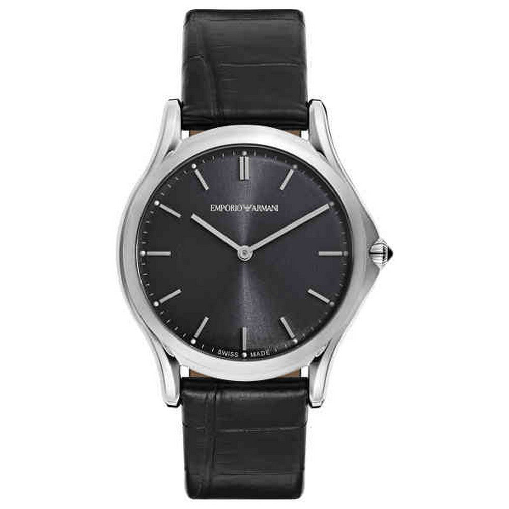Emporio Armani  Swiss ARS2000 Classic Gray Dial Brown Leather Women Watch