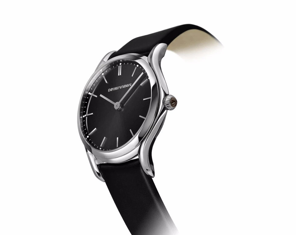 Emporio Armani Swiss ARS7012 Black Sunray Dial Black Strap