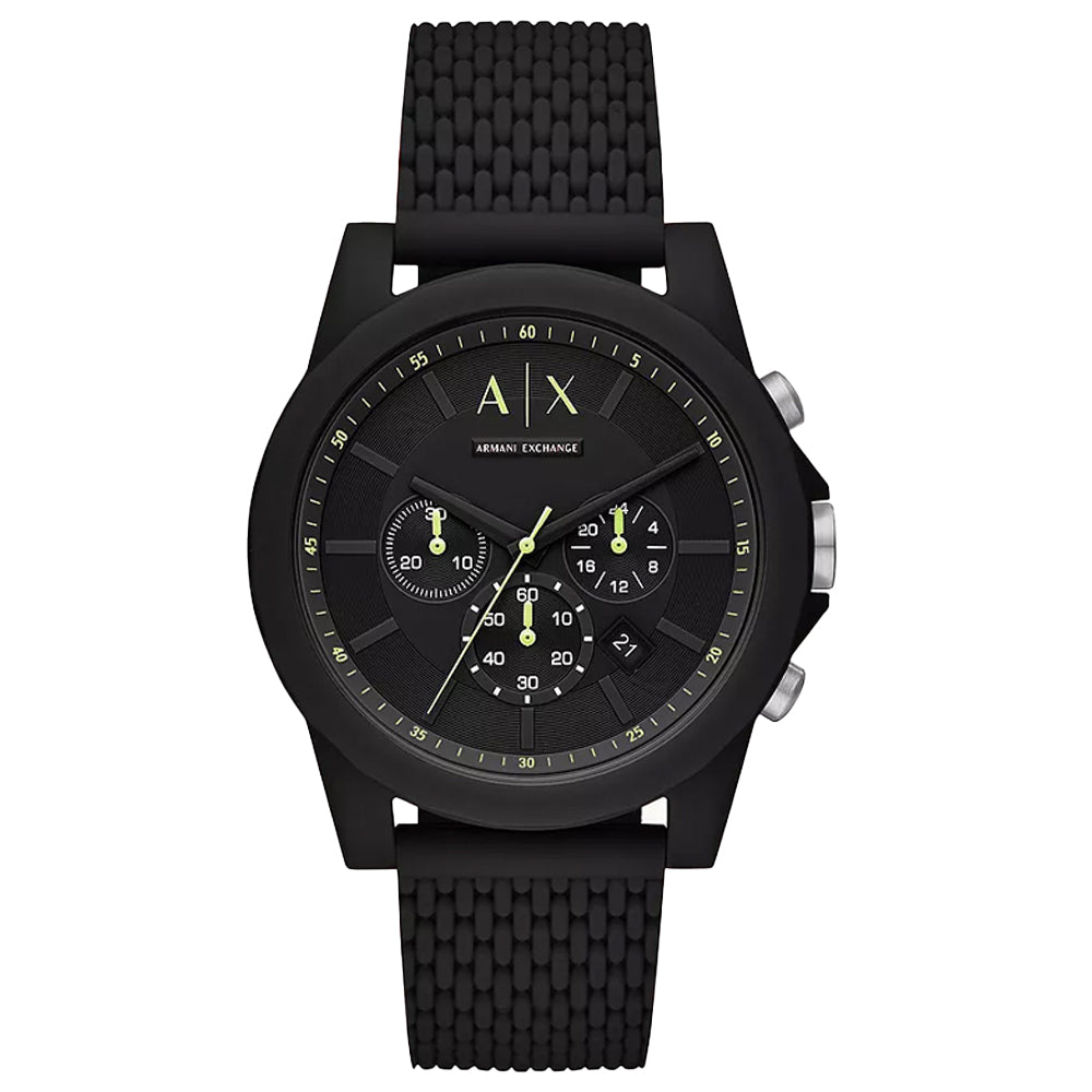 Armani Exchange AX1344  Chronograph Black Silicone Men"s Watch