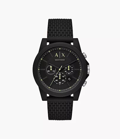 Armani Exchange AX1344  Chronograph Black Silicone Men"s Watch