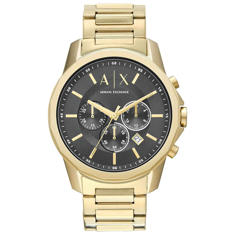 Armani Exchange Banks 44mm Chronograph Black Dial Steel Mens Quartz Watch AX1721