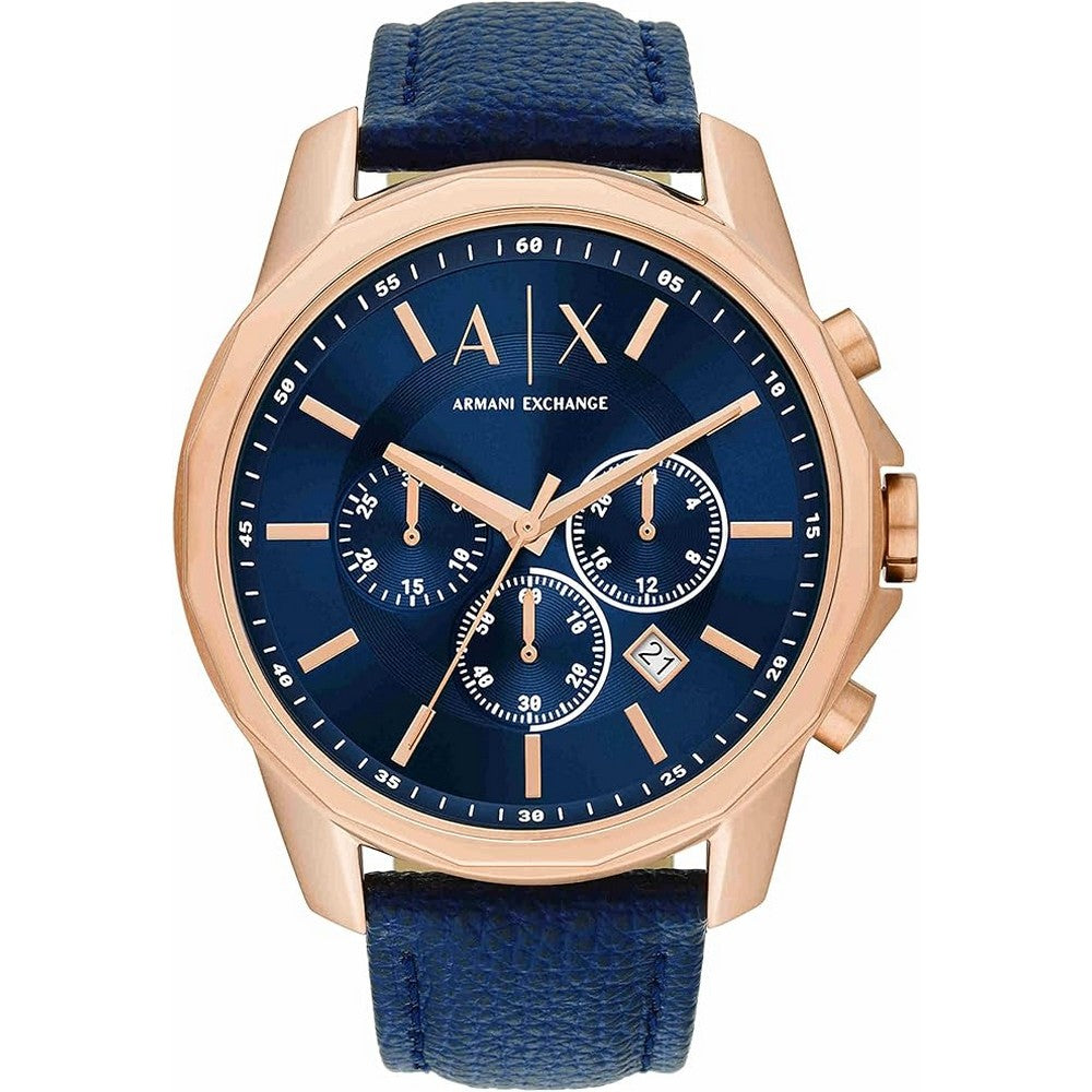 Armani Exchange Men's Chronograph with Blue Leather Strap AX1723